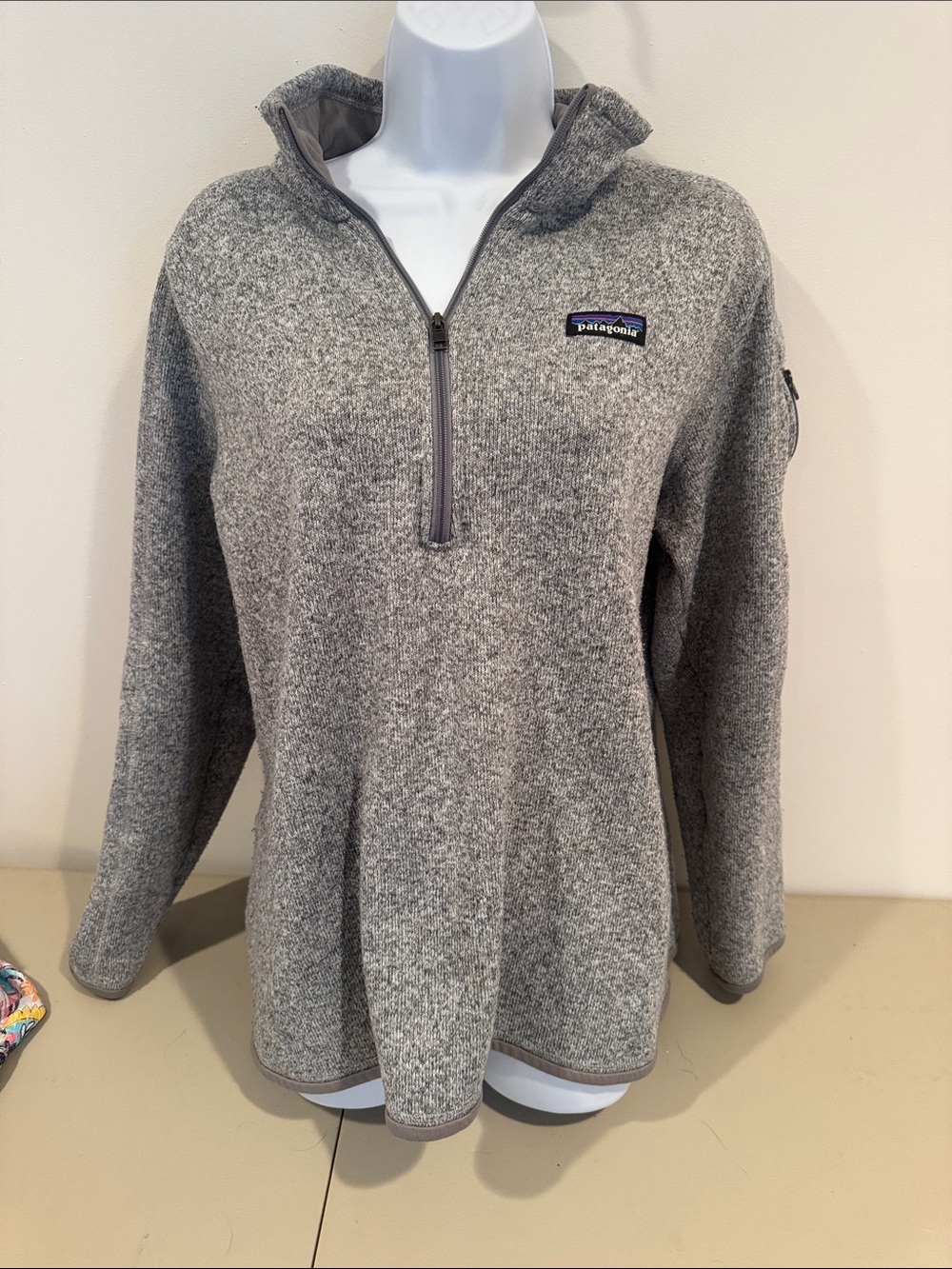 Patagonia Gray Heather Quarter-Zip Fleece Pullover